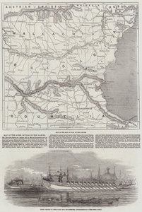 Carte de la scène de guerre sur le Danube